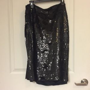 Black sequin skirt